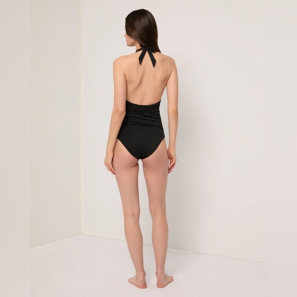 Onia NWT Elena Halter Tie Waist One Piece Swimsuit in Black Size Small - Picture 3 of 11